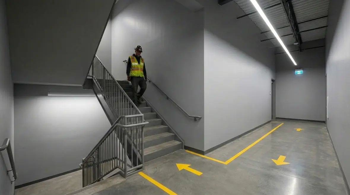 Safe and comfortable lighting in a commercial corridor