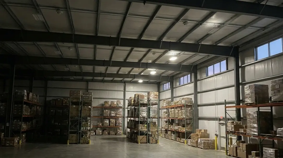 Automated commercial lighting system in an office building