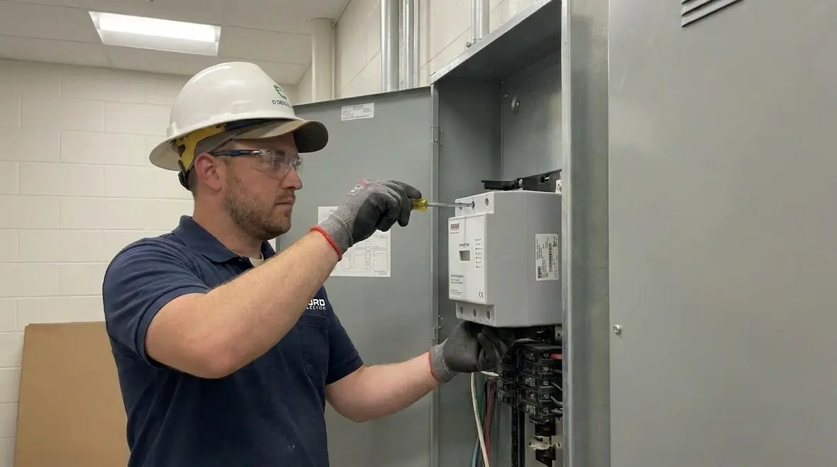 Commercial surge protection equipment in an electrical room