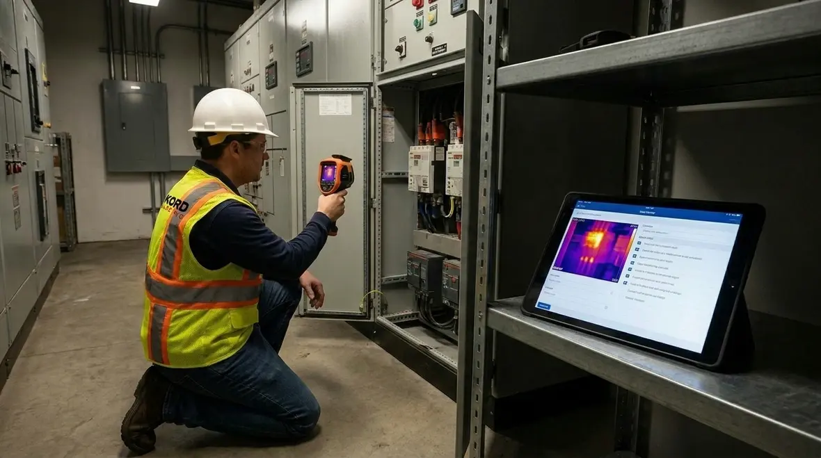 Emergency power and transfer switch testing as part of prioritized electrical maintenance