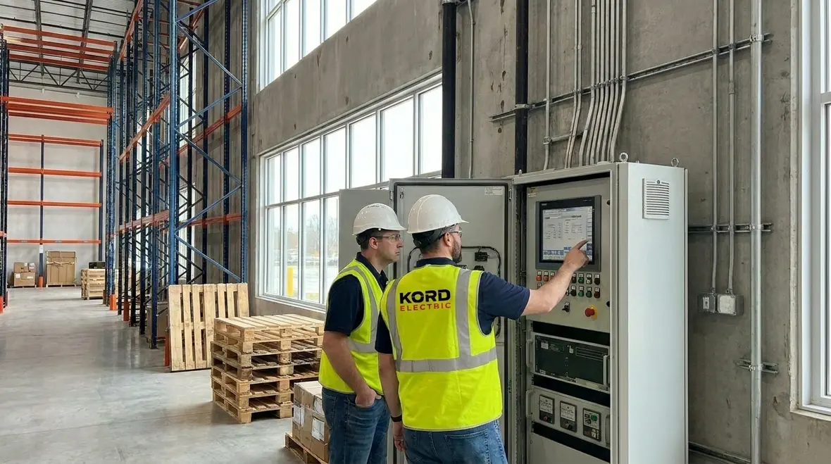 Technician trending industrial electrical panel load measurements over time