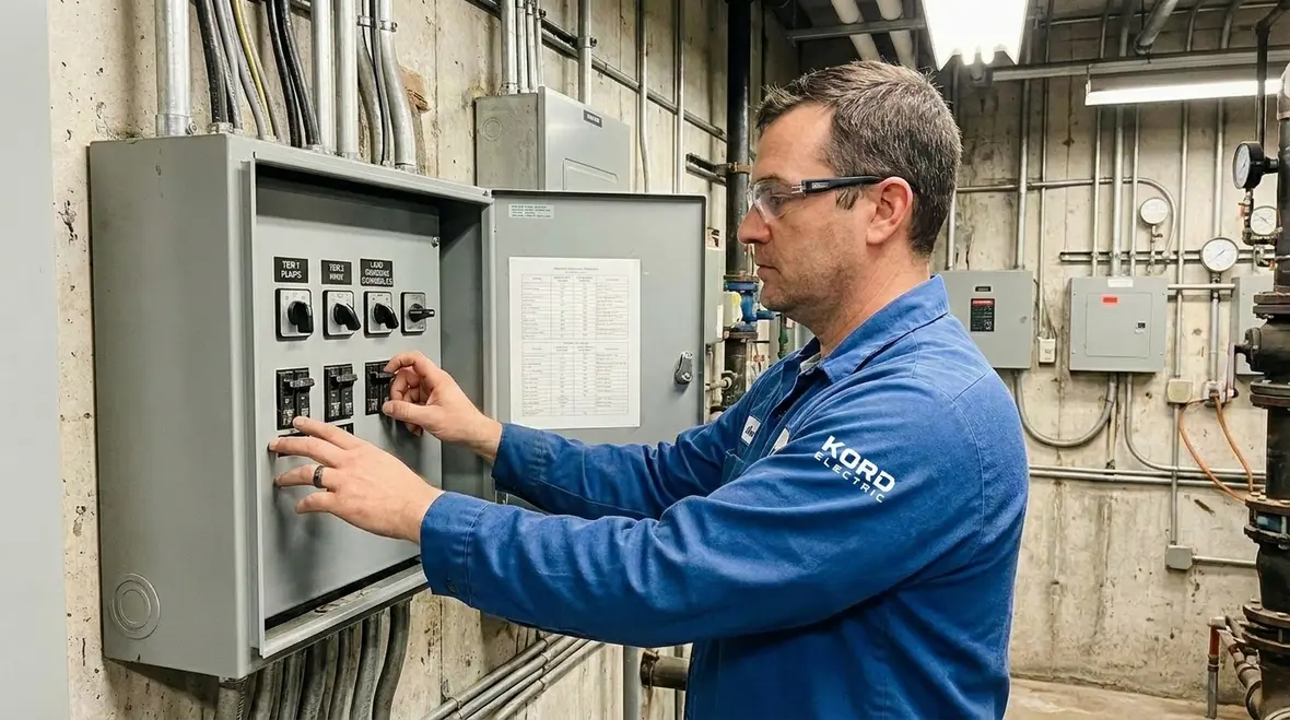 Tiered load shedding controls configured for a commercial facility