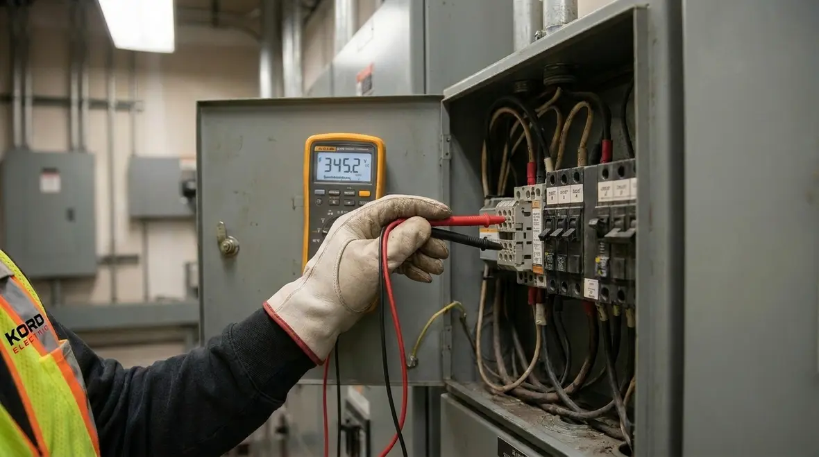 Power quality analyzer connected to a commercial electrical panel