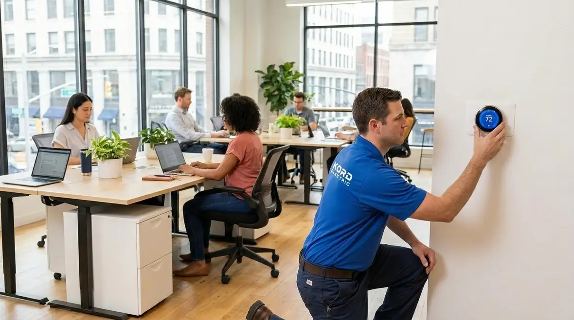 Comfortable commercial office with optimized smart energy controls