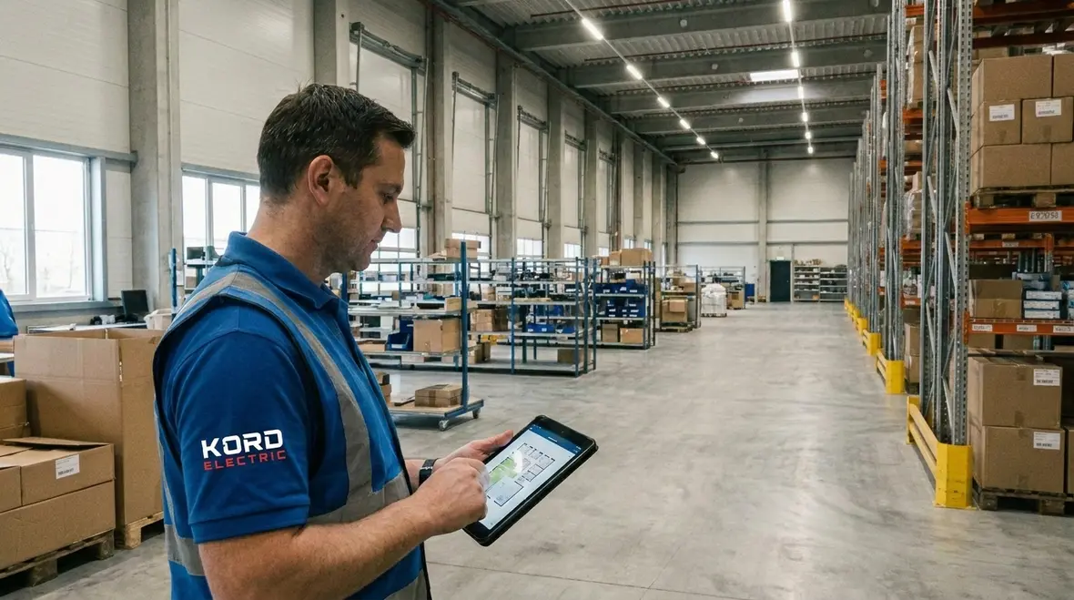 Warehouse lighting with smart controls managing energy and demand