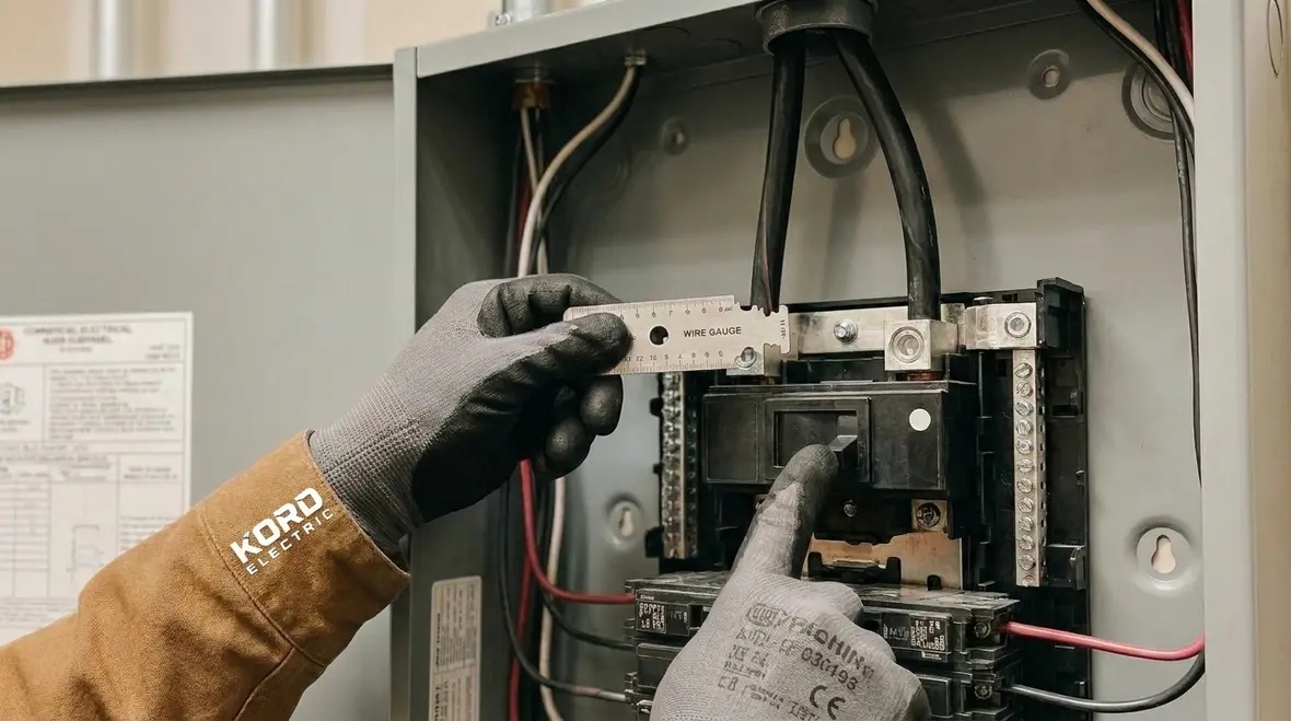 Commercial electrician planning subpanel layout in a mechanical room