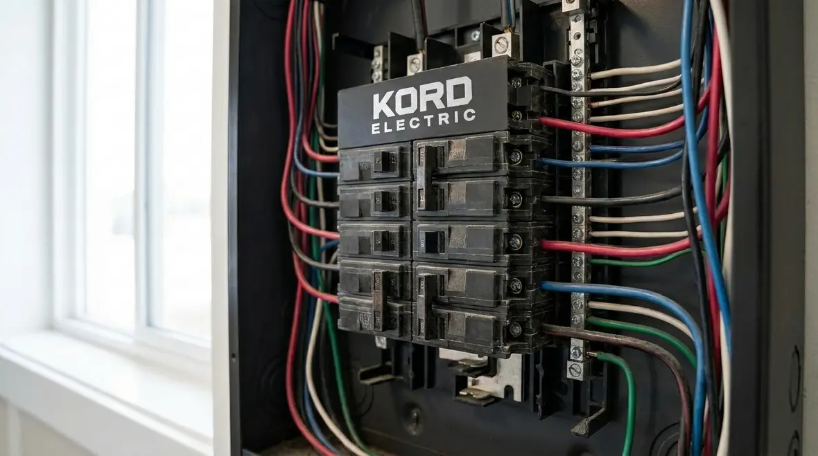 Technician balancing loads across commercial subpanels