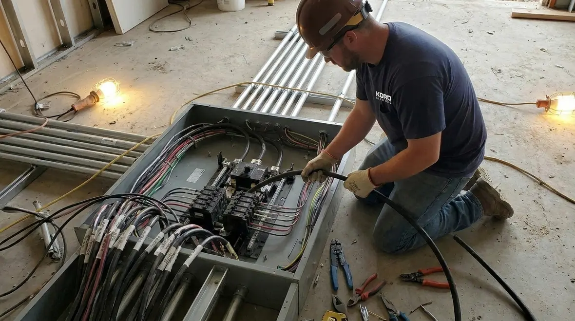 Commercial electrical rewiring work supporting subpanel upgrades