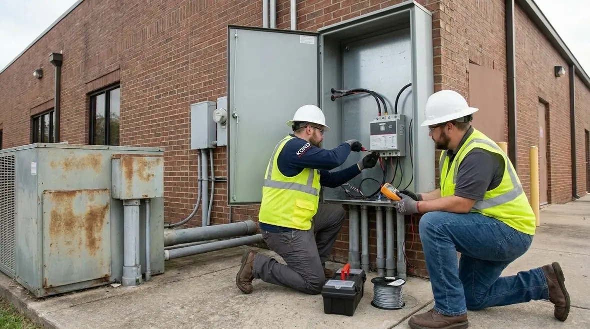Surge protection devices in a commercial electrical room
