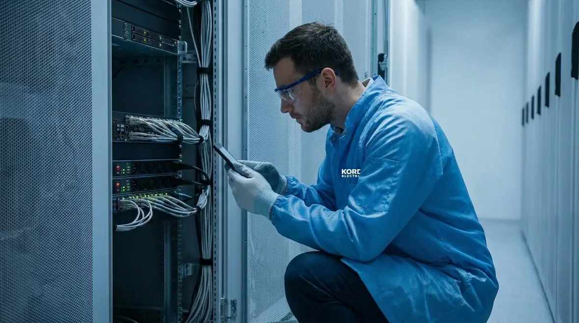 Modern data center power distribution equipment during an upgrade