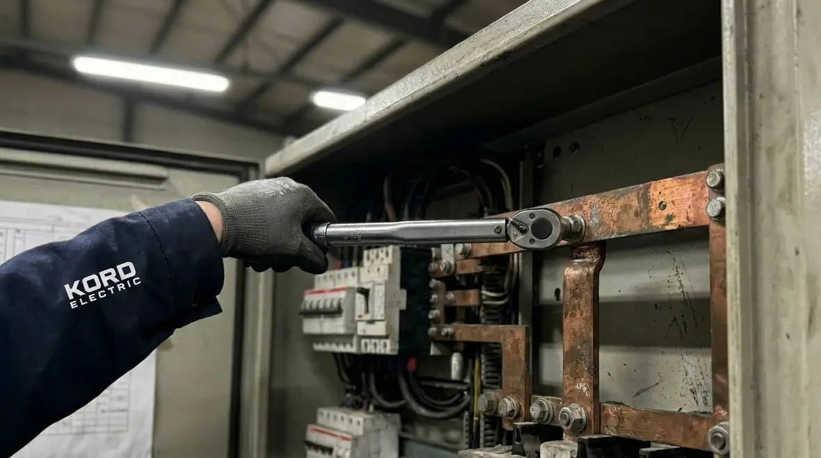 Technician inspecting hidden electrical risks in a major property