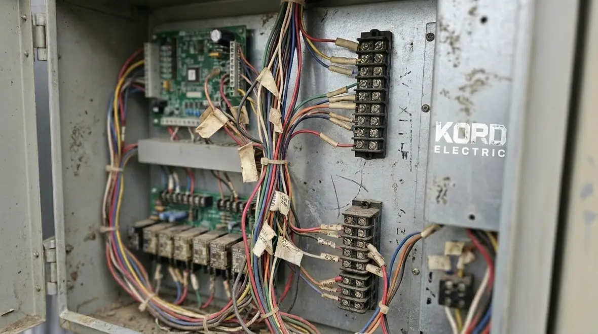 Data center distribution panel with surge suppression installed