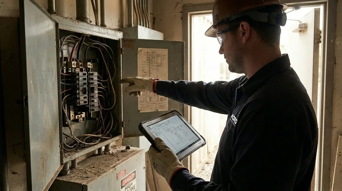 Facility electrical panels labeled and organized for efficient audits