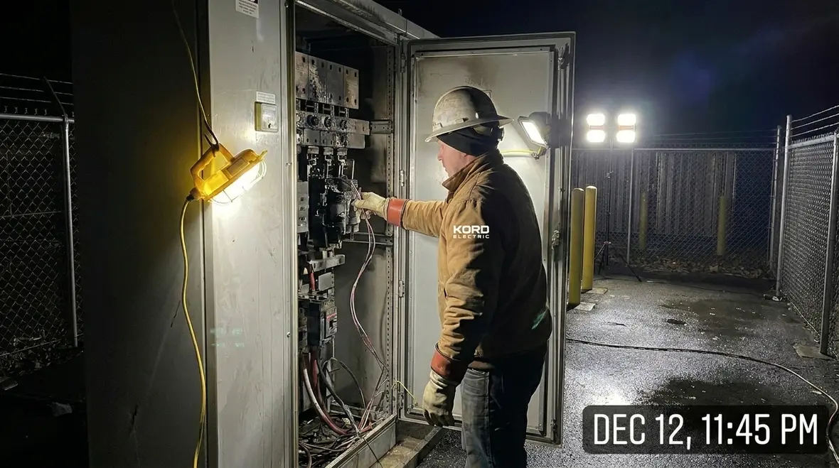 Electrical maintenance technician checking for hidden costs of deferred electrical repairs