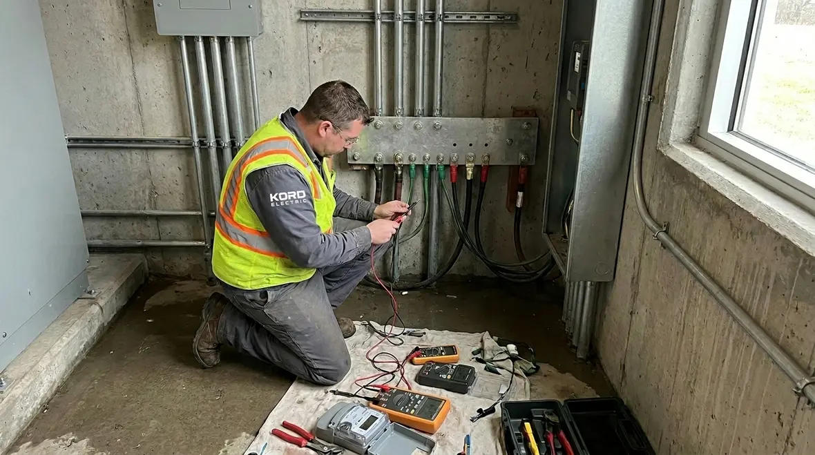 Grounding, bonding, and insulation testing for commercial electrical systems