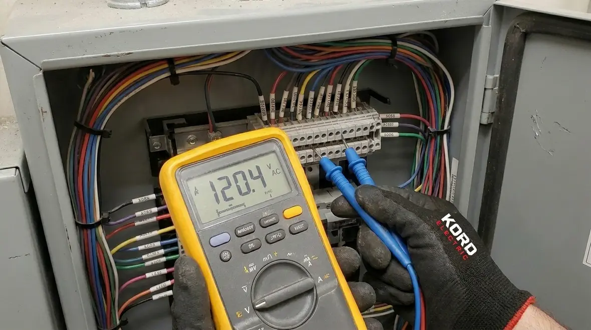 Electrical surge protection devices installed in a commercial electrical room