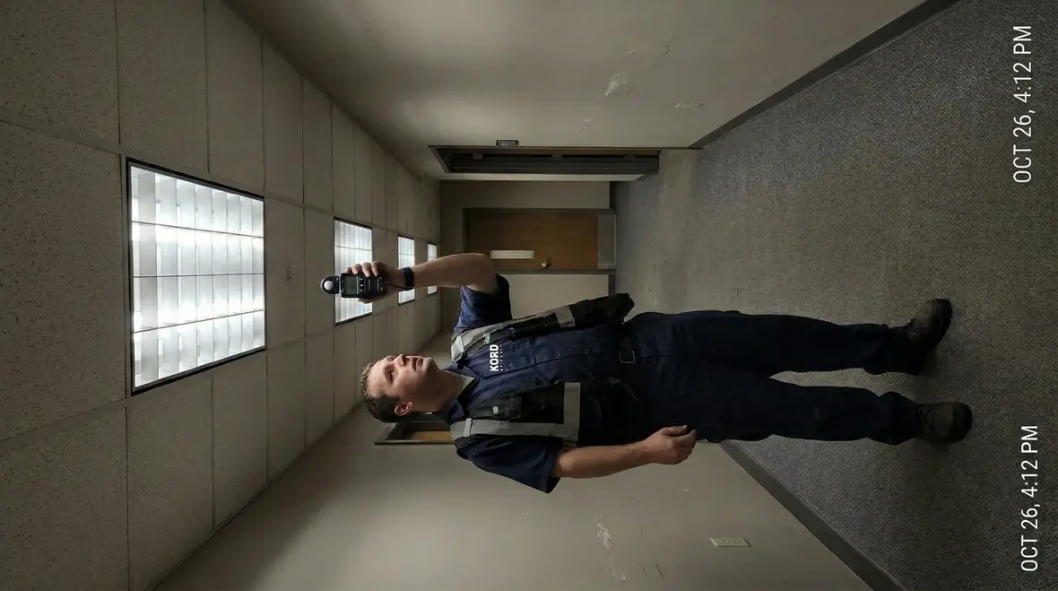Electrician performing electrical troubleshooting for businesses in a commercial electrical panel