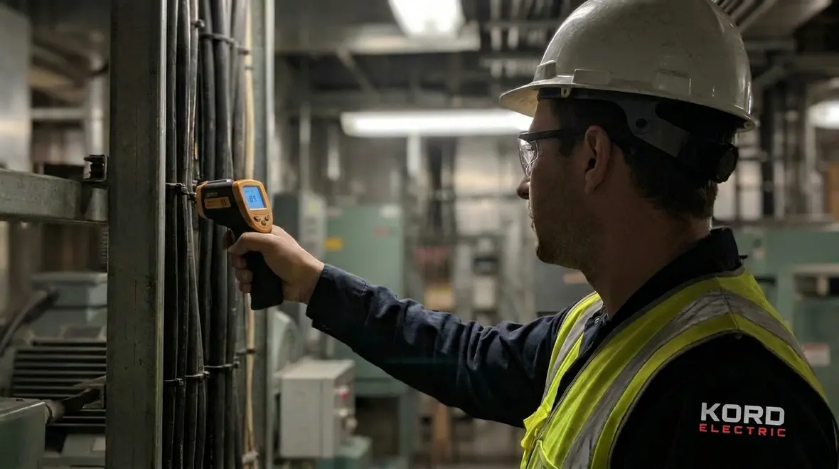 Thermal imaging and testing to reduce electrical safety risks