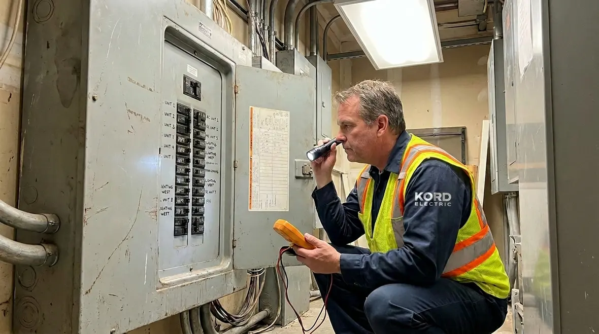 Facility electrical emergency preparedness plan in a commercial electrical room