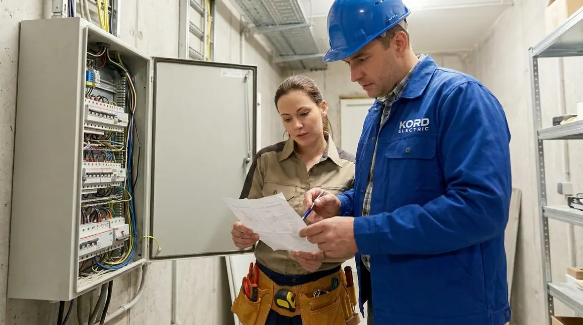 Inspection of commercial electrical panels and cable management in a large facility