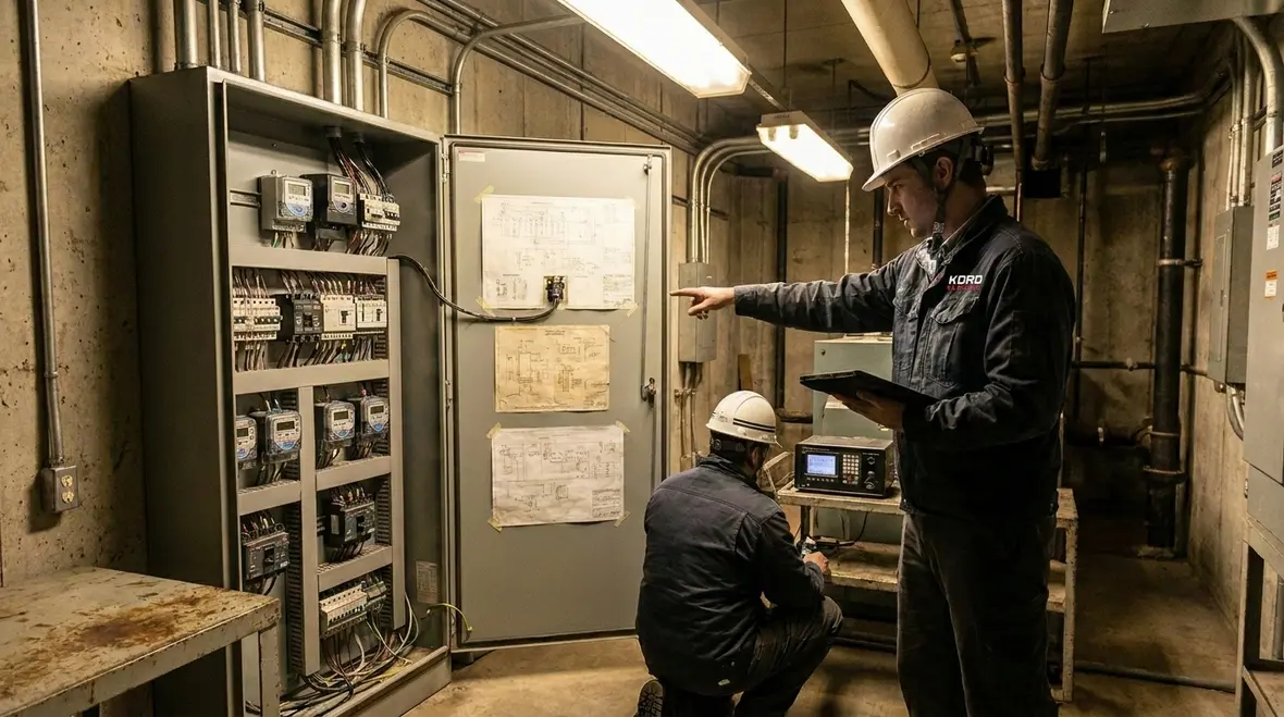 Commercial facility power distribution and controls connected through energy management