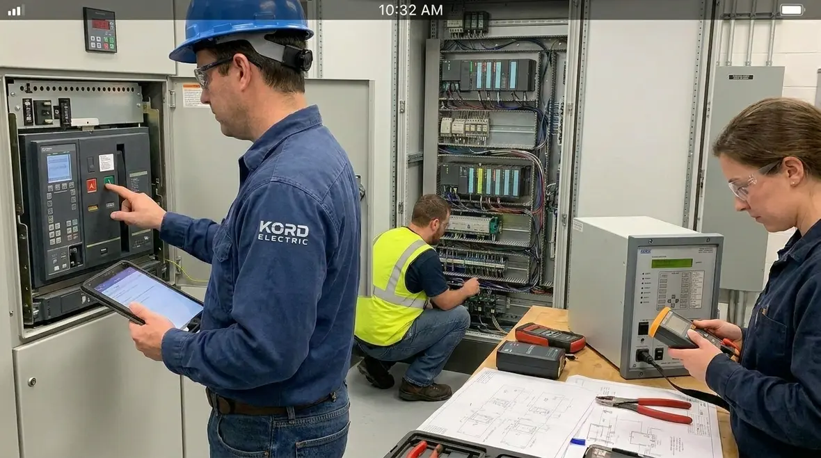 Industrial power distribution and control troubleshooting in a commercial facility