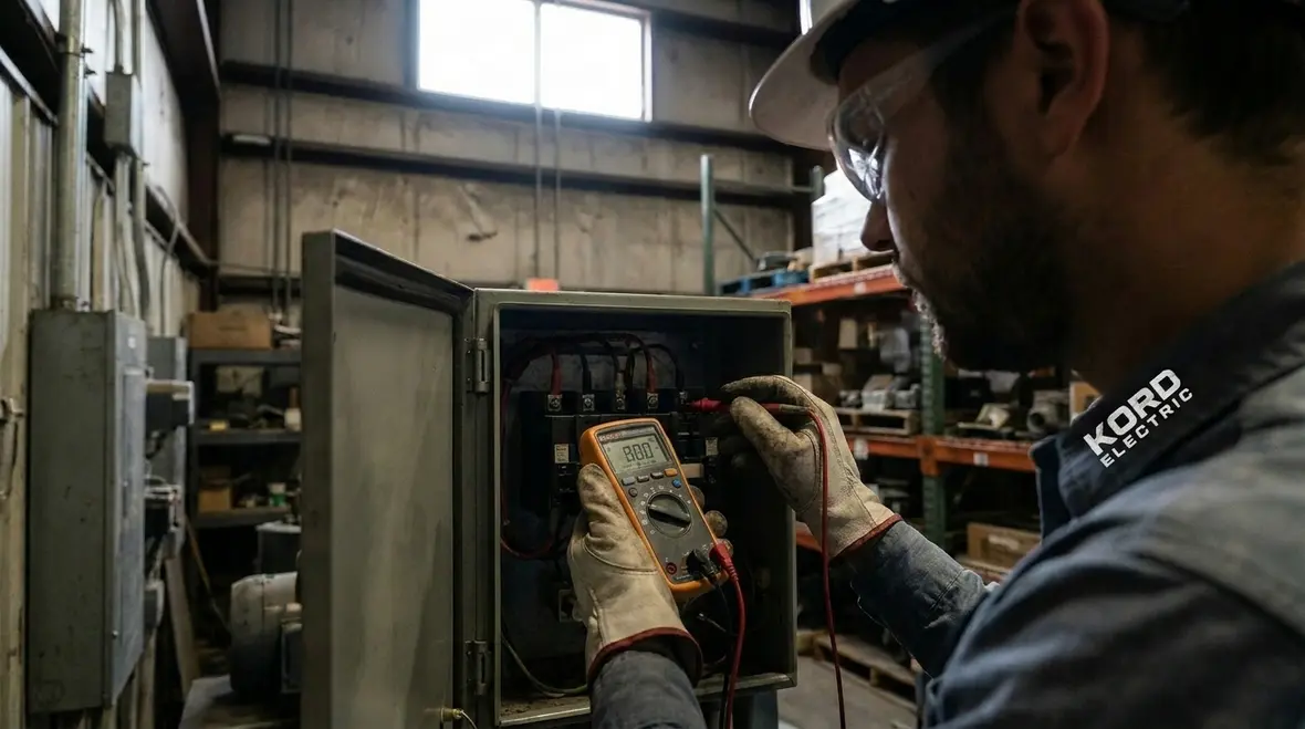 Industrial electrical panel inspection and core troubleshooting checks