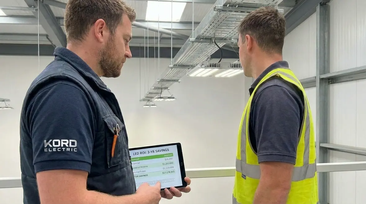 Industrial lighting controls and electrical panel upgrades