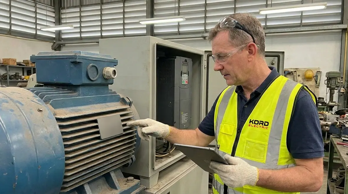 Industrial motor and drive troubleshooting in a commercial facility
