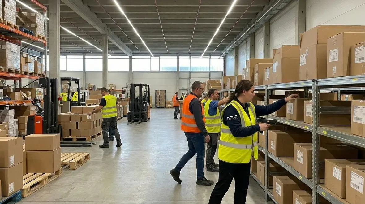 Upgraded warehouse LED lighting improving productivity and safety