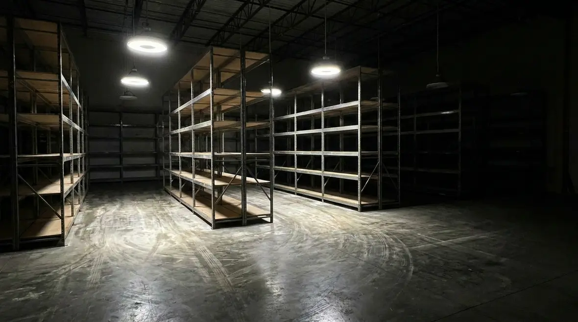 Industrial lighting controls sensors and zones working together in a warehouse