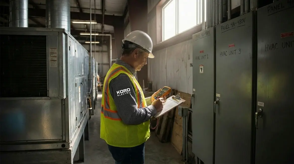Documented commercial electrical load map for future subpanel expansion
