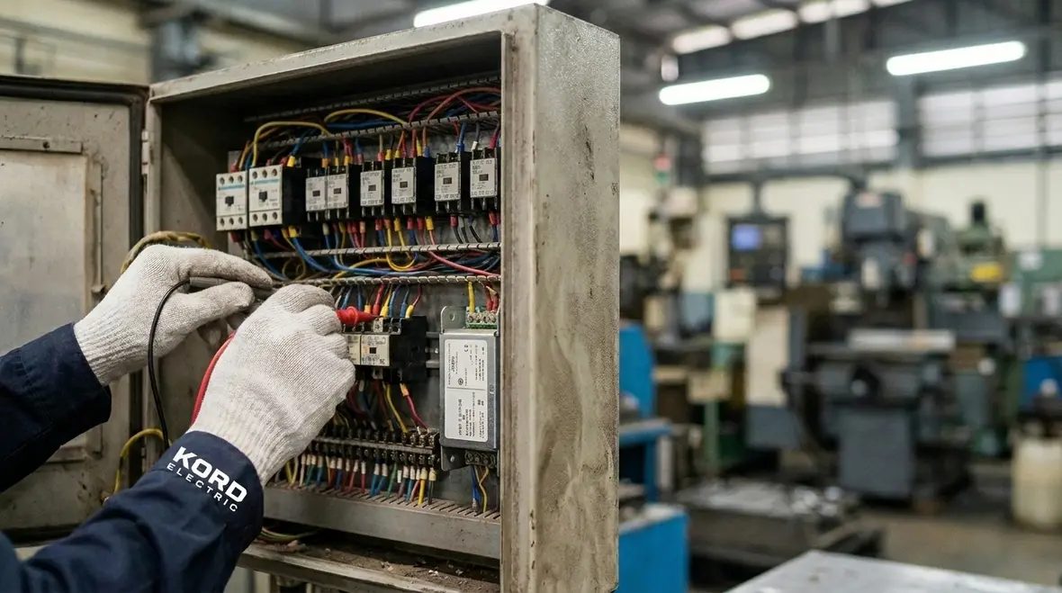 Industrial lighting fixtures in a commercial facility operating without downtime