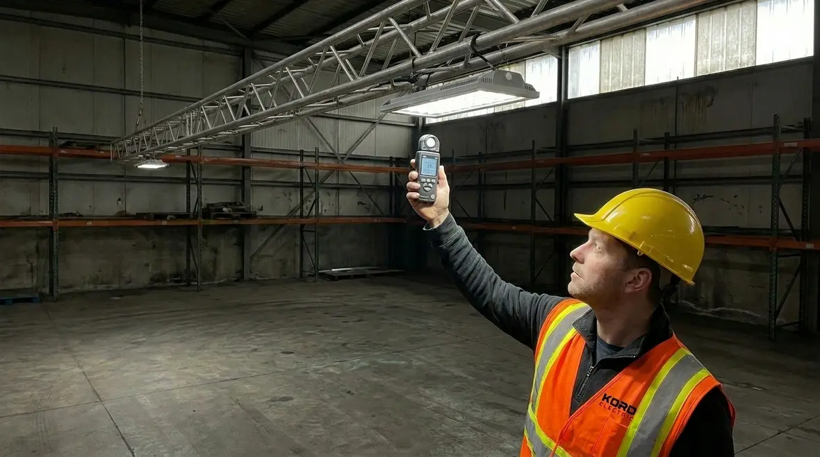 Upgraded industrial plant lighting system improving visibility and safety