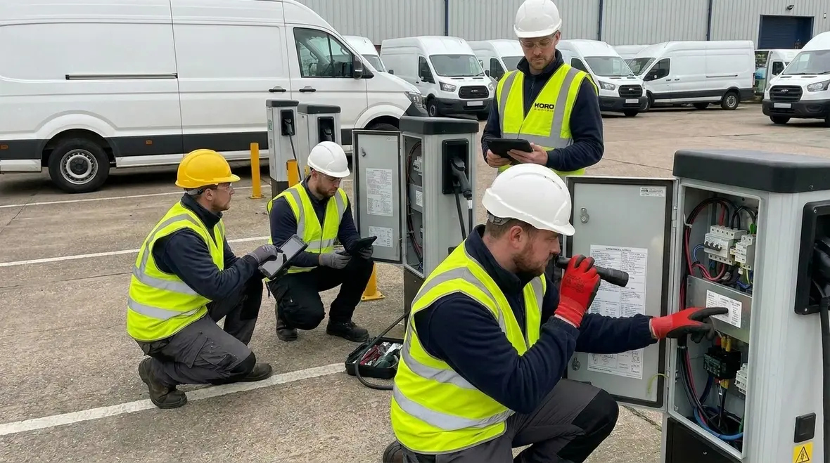 Industrial electrical infrastructure supporting commercial EV charging