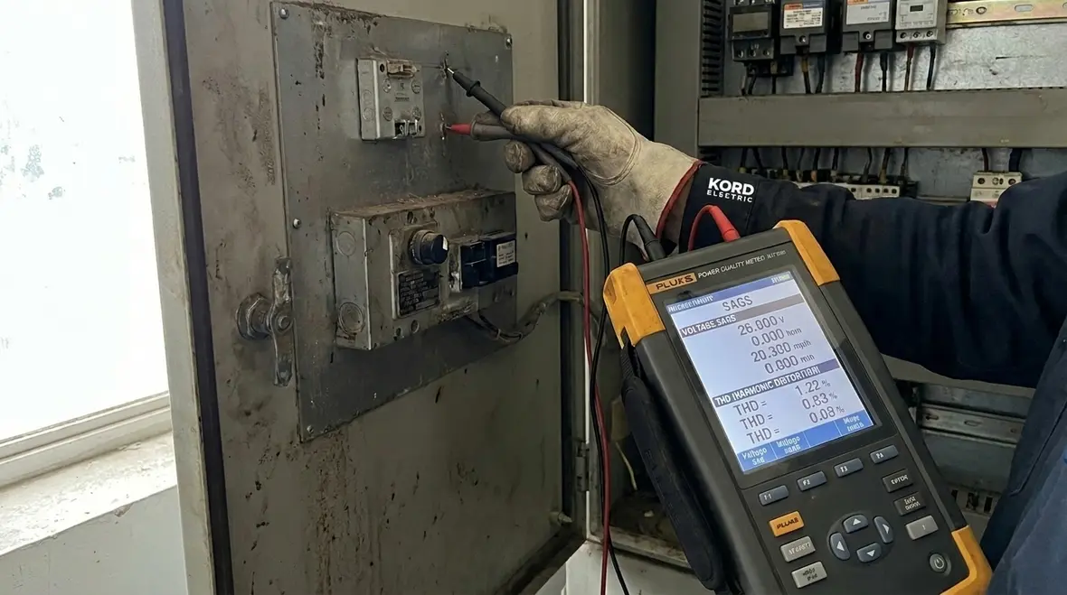 Power quality meters connected for an industrial power quality audit