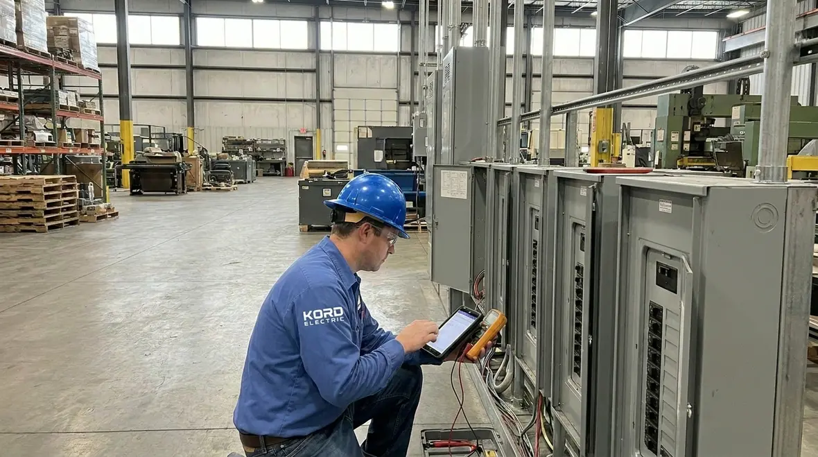 Industrial subpanel layout illustrating load planning for uptime
