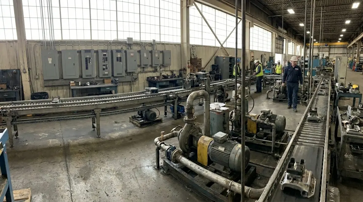 Industrial facility illustrating different load types on subpanels