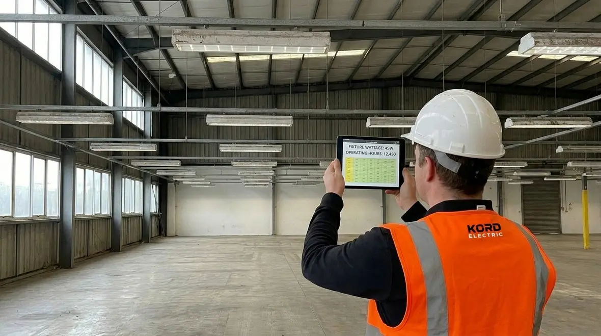 LED retrofit ROI calculation in a commercial building