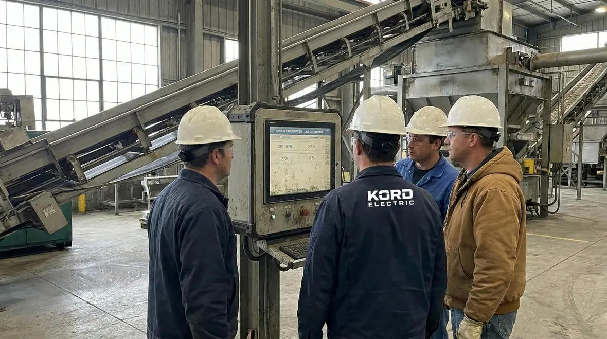 Graph of power quality indicators and load behavior across manufacturing shifts