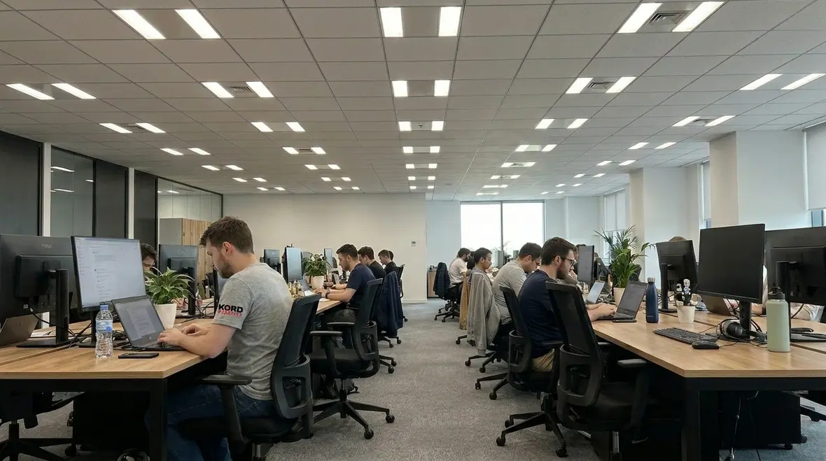 Modern office lighting retrofit options improving productivity