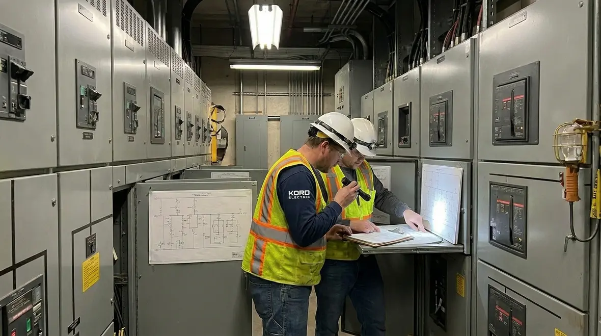 Commercial electrical panels inspected as part of preventative electrical maintenance schedule