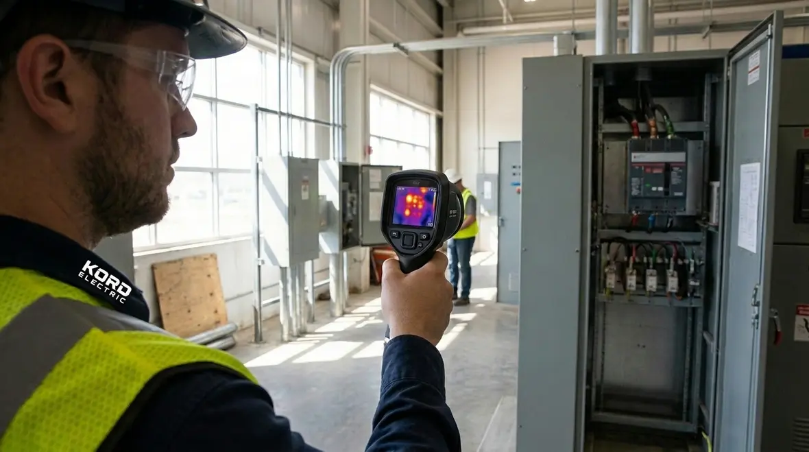 Thermal inspection managing heat and load in a commercial electrical system