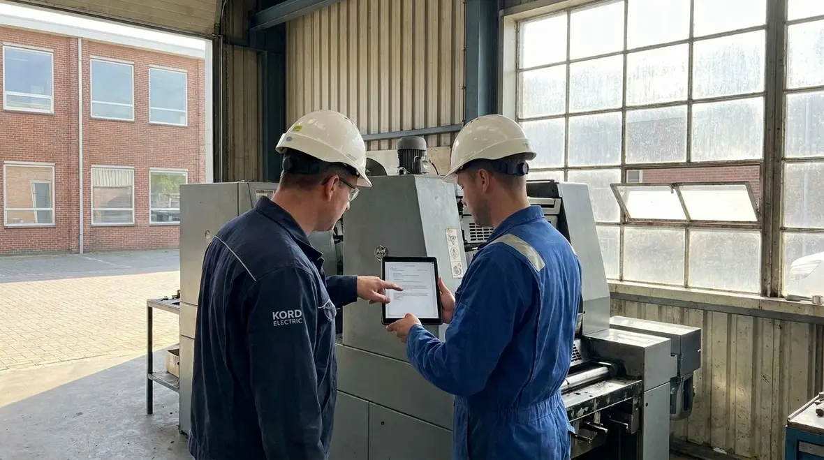 Technicians performing structured preventive electrical maintenance