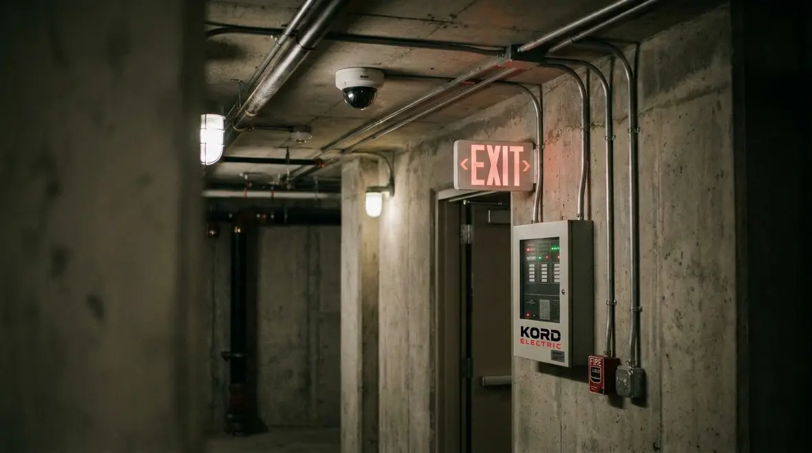 Critical commercial building systems supported by backup power