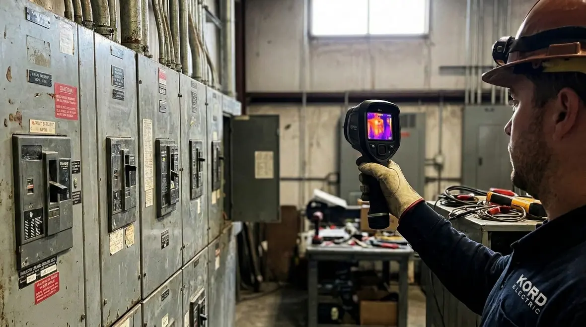 Thermal imaging for panels being used on a commercial electrical panel