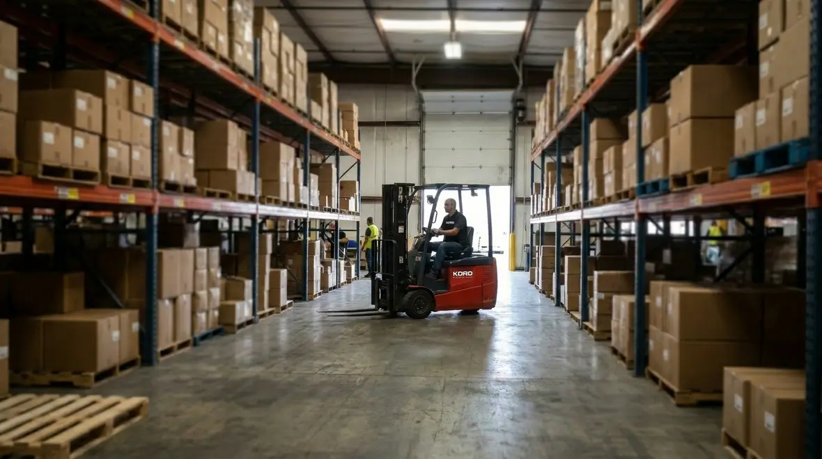 Warehouse lighting zones supporting ROI and safety