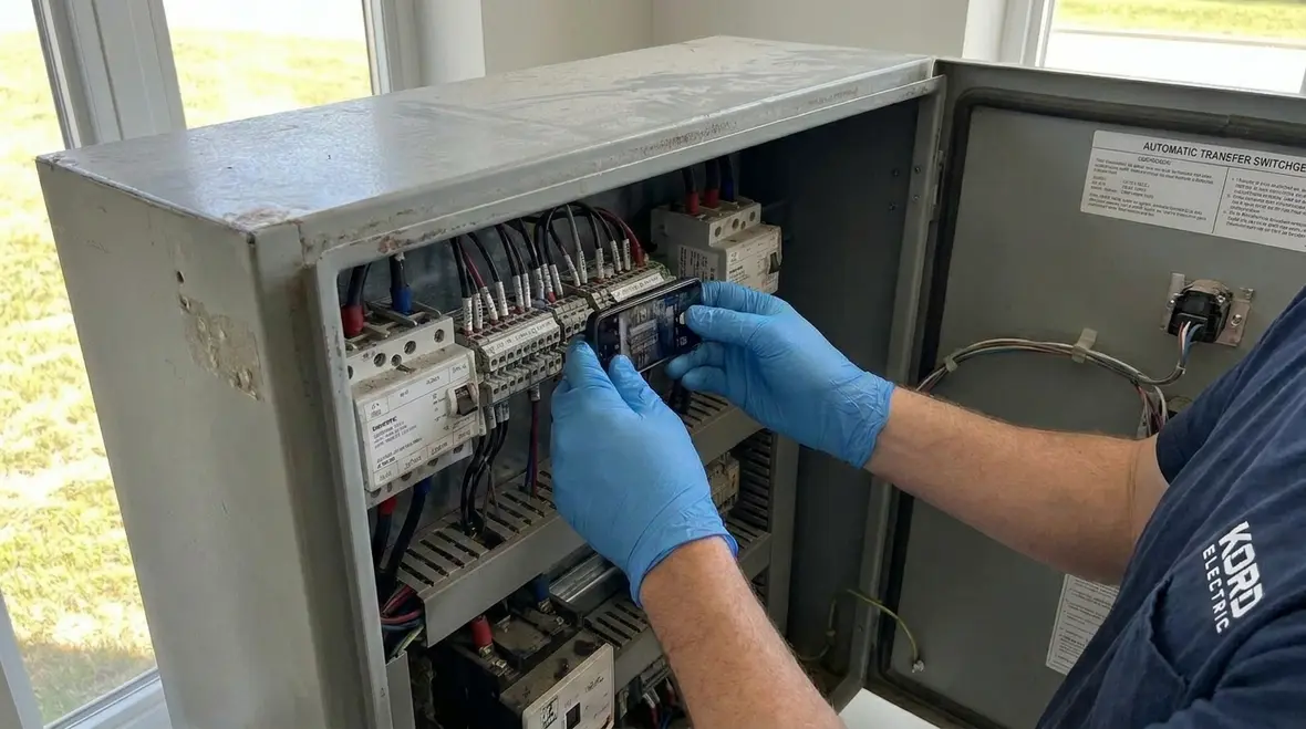 Inspection of commercial generator and transfer equipment before outage