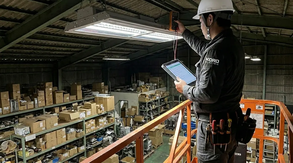 Engineered LED warehouse lighting retrofit plan