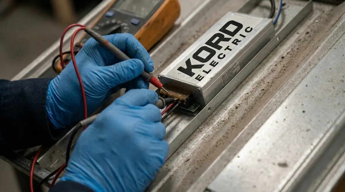 Warehouse LED driver and wiring inspection during maintenance